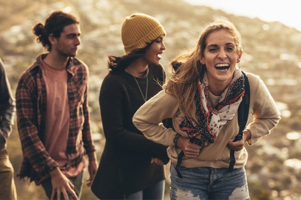 friends laughing while hiking in the sun, PRK Brisbane, PRK Fortitude Valley